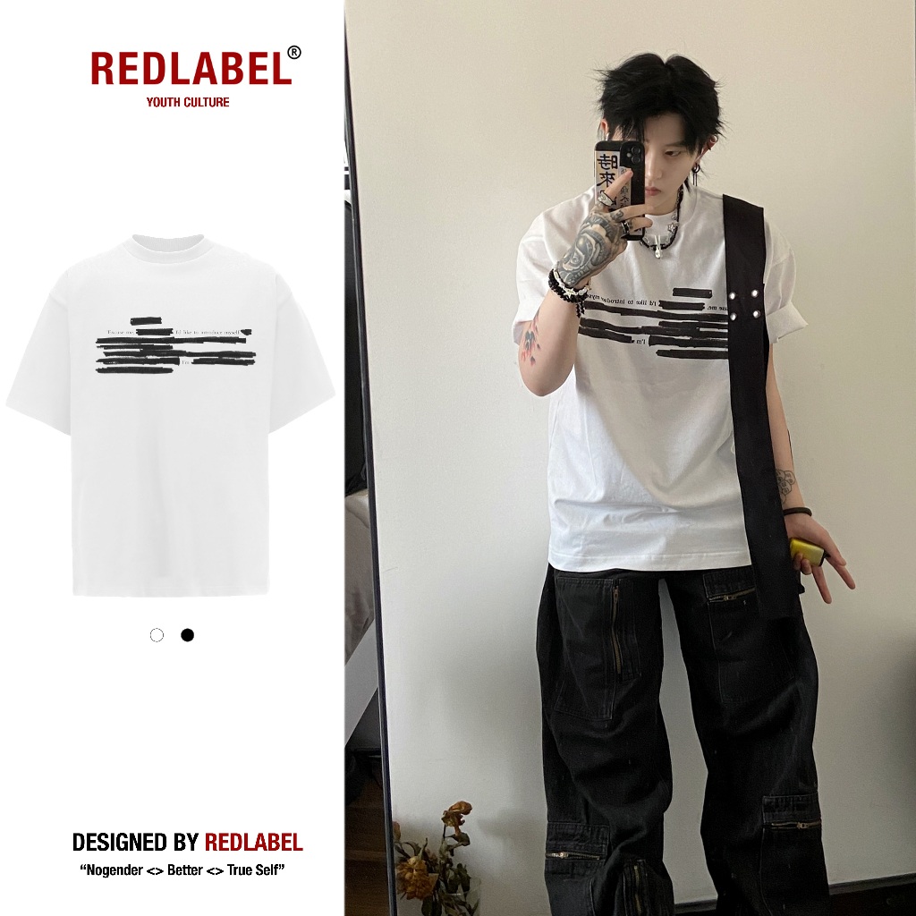 Áo Thun Nam Nữ RedLabel "GRAFFITI" Tshirt, Áo Phông Basic Form Rộng Tay Lỡ Cao Cấp Cá Tính Chất Cotton Dày Dặn TS6