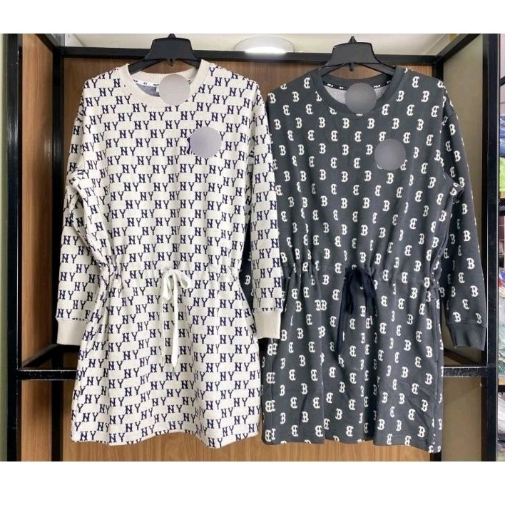 (Sale) Đầm thun MLB* tay dài bigsize - dư xịn (45-70 kg)