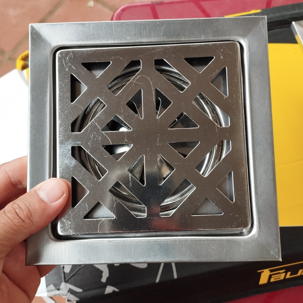 PHỄU THOÁT SÀN LƯỢC RÁC MẶT VUÔNG CHỐNG HÔI NHÀ TẮM, HỐ GA LỌC RÁC INOX ...