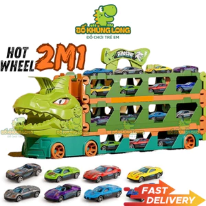 Ô Tô Đồ Chơi Xe Khủng Long 3 Tầng Hotwheels Dài 2m1 Kèm 8 Xe Đua Hợp Kim Đường Đua Đồ Chơi Khủng Long BỐ KHỦNG LONG