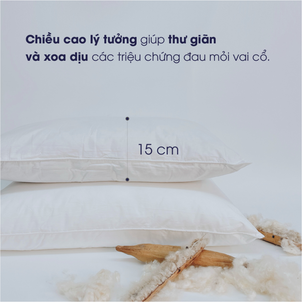 Ảnh Gối gòn bông gạo tự nhiên 100% cotton Changmi Bedding nhẹ nhàng, mềm mại, êm ái và cực kỳ bền 3