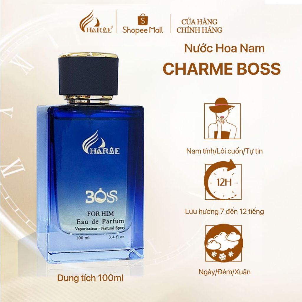 Ảnh Nước Hoa Nam CHARME BOSS 100ml  Bản Lĩnh, Mạng Mẽ, Lôi Cuốn_Nước hoa chính hãng lưu hương lâu 3