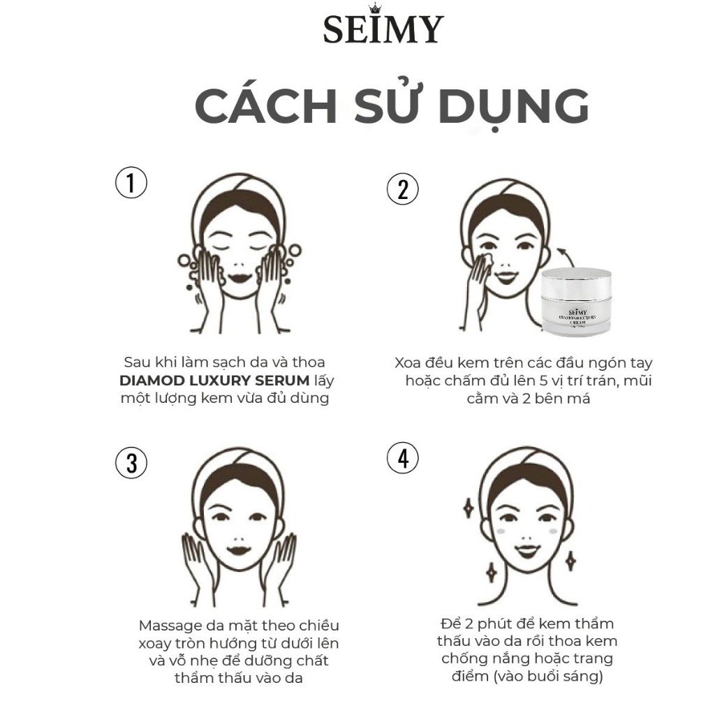 Ảnh Kem dưỡng da mặt nhau thai SEIMY - Diamond Luxury Cream 30g 2