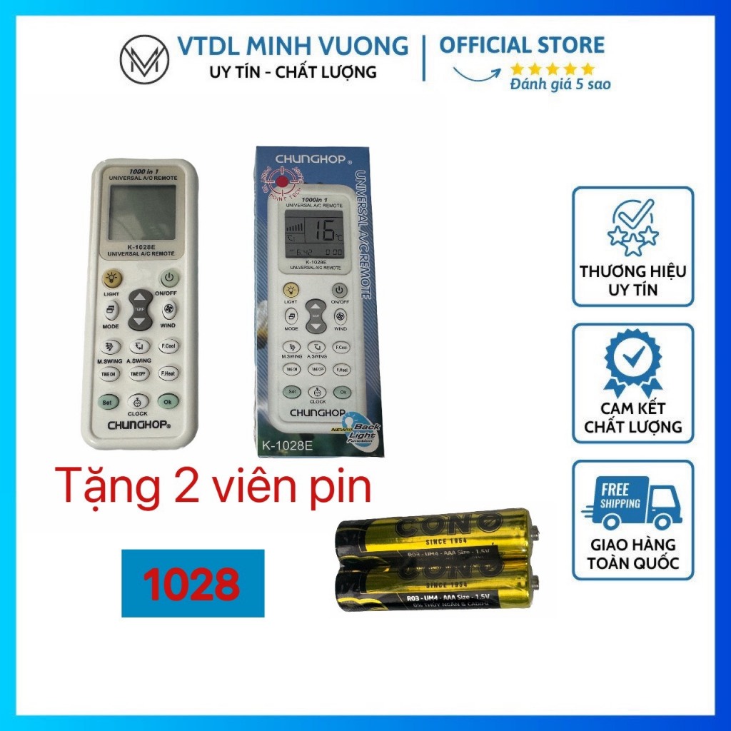 REMOTE, ĐIỀU KHIỂN ĐA NĂNG MÁY LẠNH 1028, 1038 (CHUNGHOP)
