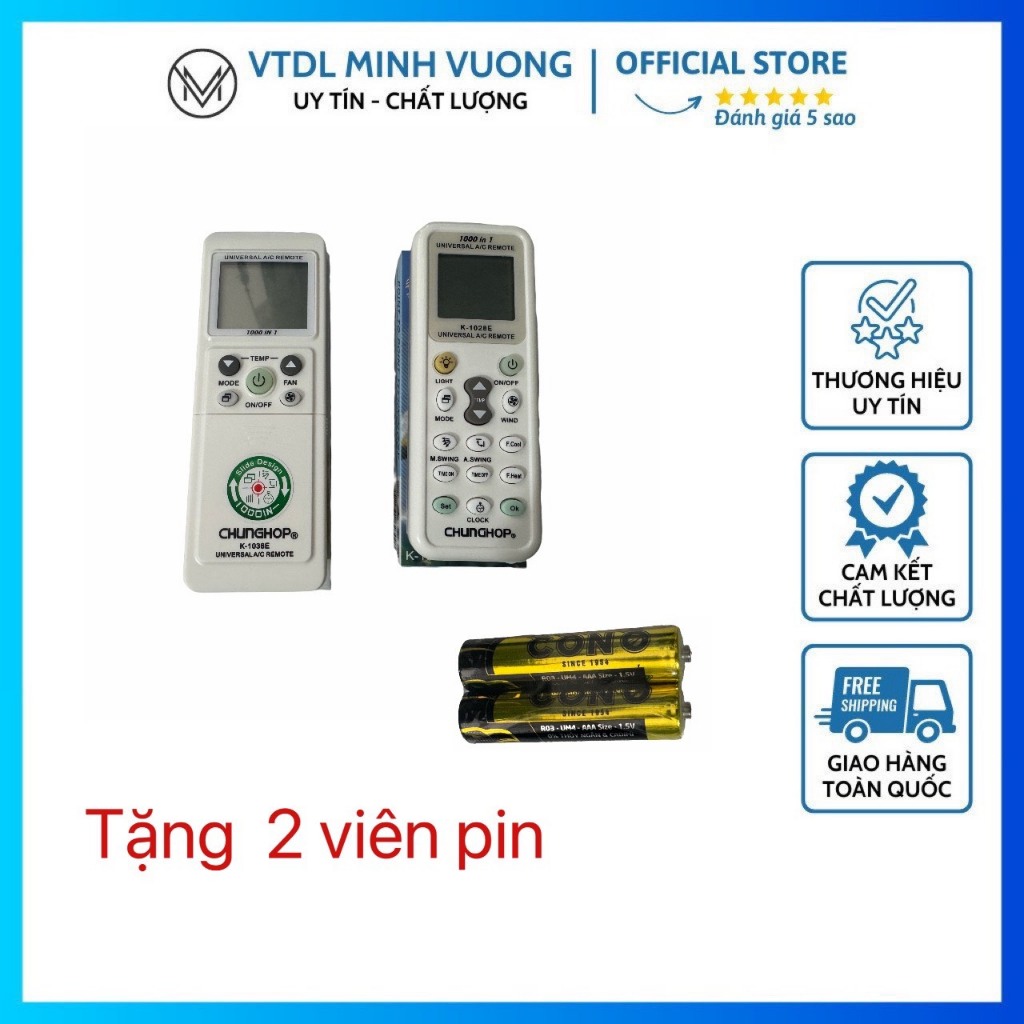 REMOTE, ĐIỀU KHIỂN ĐA NĂNG MÁY LẠNH 1028, 1038 (CHUNGHOP)