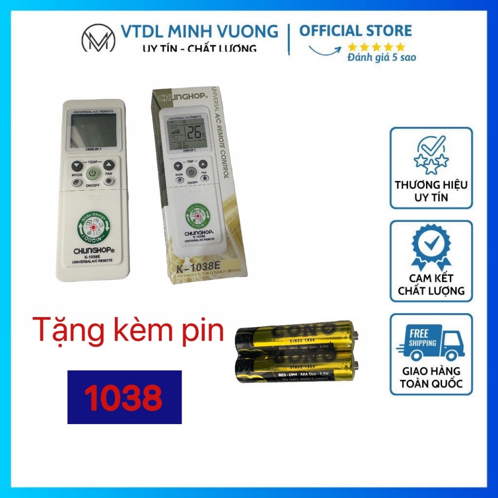 REMOTE, ĐIỀU KHIỂN ĐA NĂNG MÁY LẠNH 1028, 1038 (CHUNGHOP)