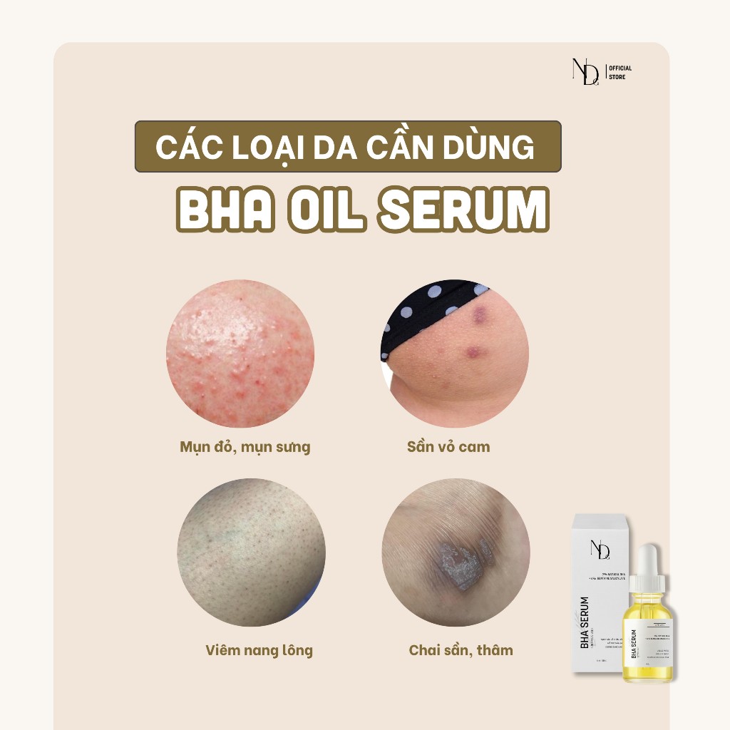 COMBO Kem Xóa Thâm Be Charm 100ml + BHA Serum 8% 15ml Giảm Mụn BHA ND