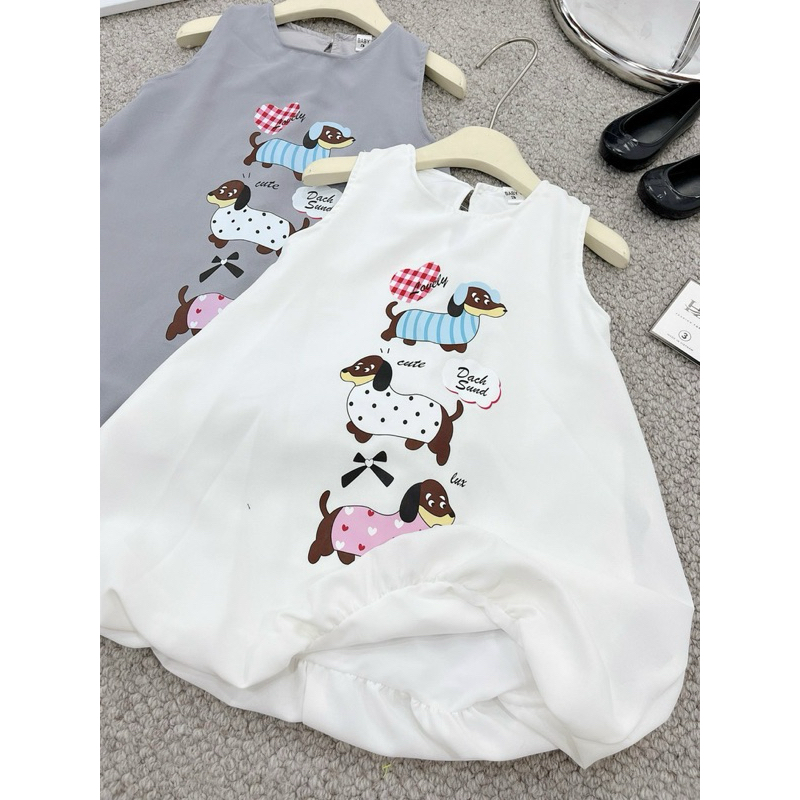 DL32 {Diệu Linh shop kids} váy thiết kế ba lỗ dáng bí  chất gió lụa nhăn mềm mịn , thoáng mát cho bé gái từ 10-30kg