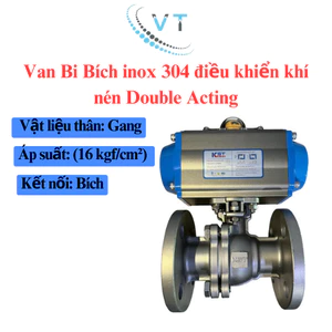 Van Bi Mặt Bích JIS10K CF8 điều khiển khí nén KST 15A-80A
