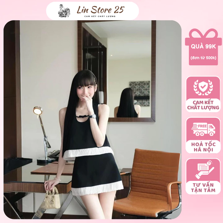 Set Áo Bèo Nơ Ngực Phối Chân Váy Chữ A, Set Đồ Nữ Dáng Croptop Mix Chân Váy Dáng Ngắn Tiểu Thư