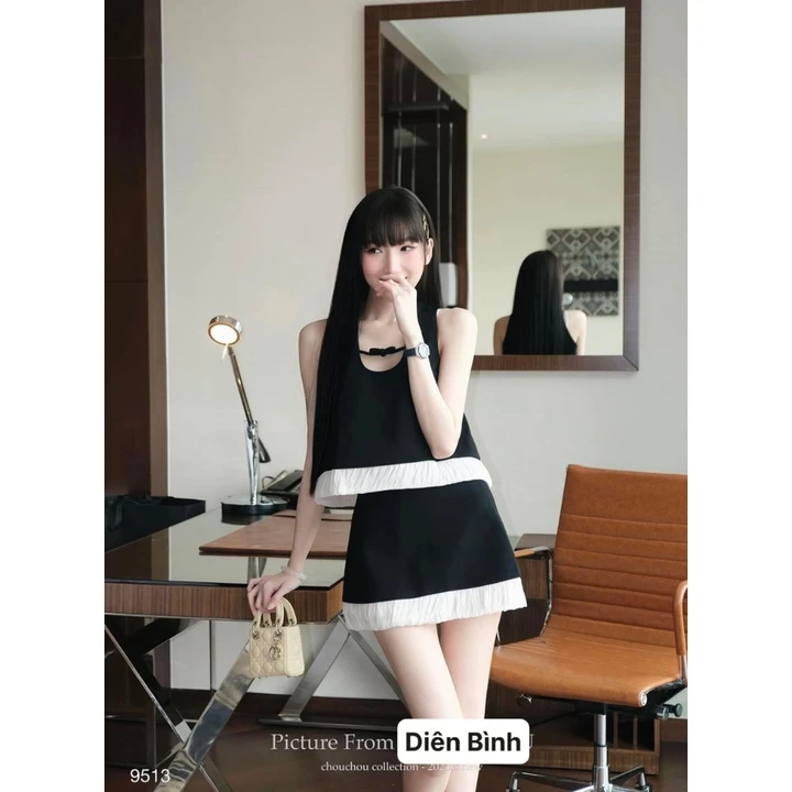 Set Áo Bèo Nơ Ngực Phối Chân Váy Chữ A, Set Đồ Nữ Dáng Croptop Mix Chân Váy Dáng Ngắn Tiểu Thư