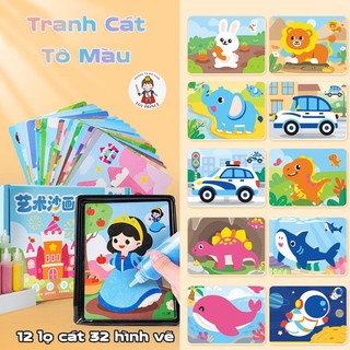 ĐỒ CHƠI TRANH CÁT TÔ MÀU CAO CẤP VỚI 36 LỌ MÀU 54 HÌNH VẼ AN TOÀN KHÔNG ĐỘC HẠI CHO BÉ THỎA SỨC SÁNG TẠO