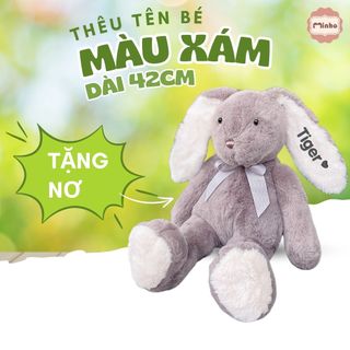 (có sẵn) Thỏ bông thêu tên theo yêu cầu, size 42cm làm quà tặng cho các bé và người yêu Dollar Minho