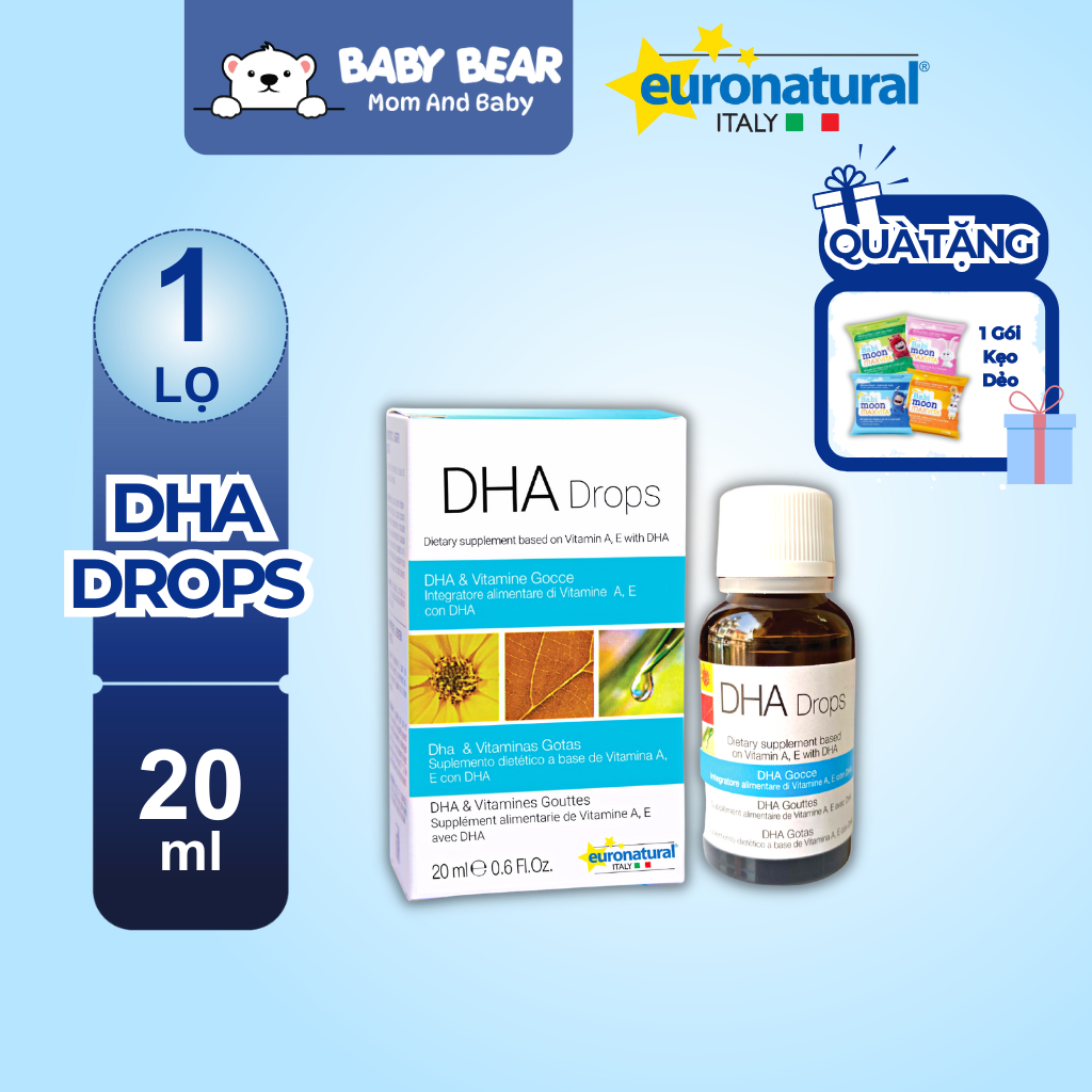 DHA Drops Euronatural - Bổ Sung DHA Cho Bé, Vitamin A, Vitamin E, Bổ ...