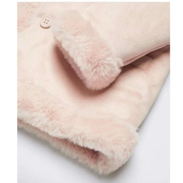 Áo khoác bé gái xuất dư C6702 lót lông hồng baby siêu xinh size 9m-5y (7-17kg) ấm mềm mùa đông