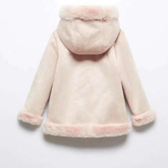 Áo khoác bé gái xuất dư C6702 lót lông hồng baby siêu xinh size 9m-5y (7-17kg) ấm mềm mùa đông