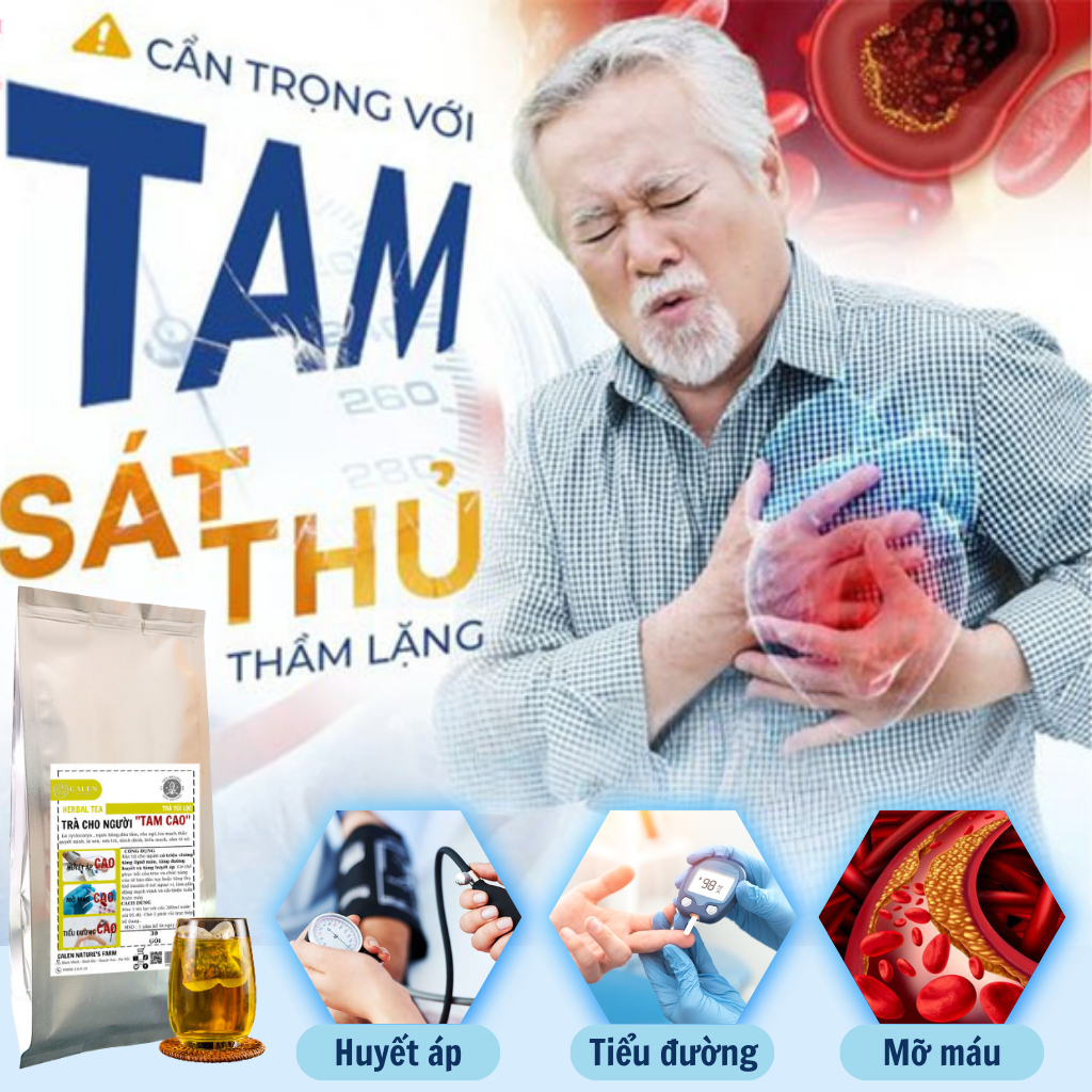 Trà thảo mộc CALEN hỗ trợ giảm mỡ máu,huyết áp cao,ngừa tiểu đường giúp cơ thể khỏe mạnh điều hòa khí huyết