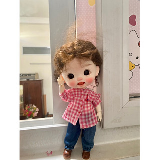 Set sơ mi hồng kèm quần jean dài size dian mập,cừu bé,6 nhỏ(size khác vui lòng ib shop)