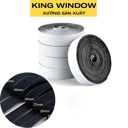 Băng gai lông Velcro, băng dính gai, băng dính nhám, tape có keo sẵn Bán theo mét dài