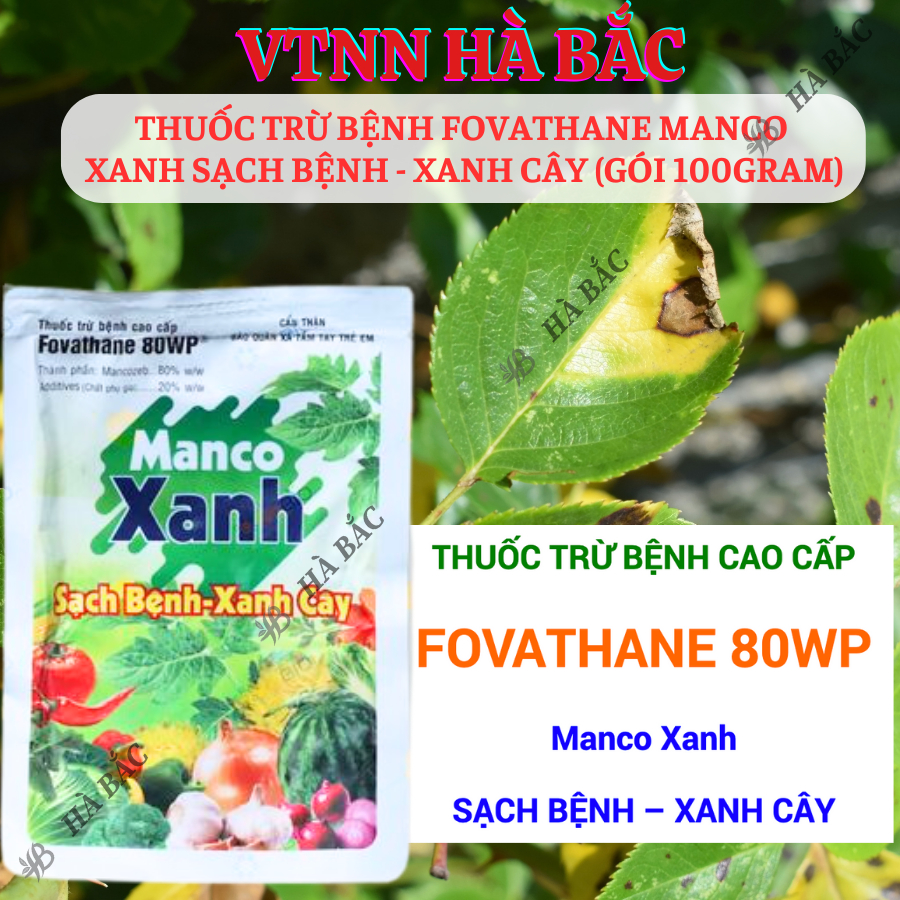 Chế Phẩm Xử Lí Nấm Benhh Fovathane Manco Xanh Sạch Benh - Xanh Cây (Gói 100gram)