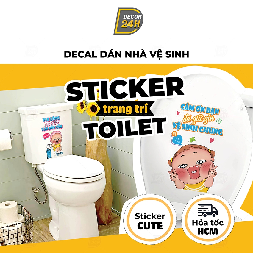 Hình Dán Sticker Trang Trí Nhà Tắm, Nhà Vệ Sinh Cao Cấp Chống Nước, Bền ...