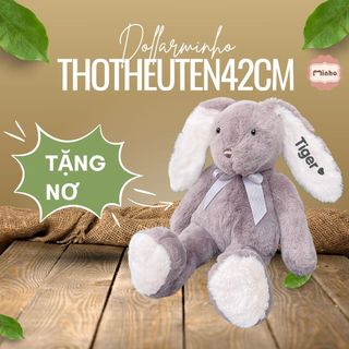 (có sẵn) Thỏ bông thêu tên theo yêu cầu, size 42cm làm quà tặng cho các bé và người yêu Dollar Minho