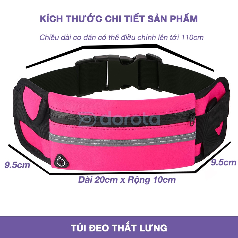 Ảnh Túi chạy bộ nam nữ chống nước đeo bụng đựng điện thoại, chai nước có thêm lỗ luồn tai nghe và cái chìa khoá TDH 2
