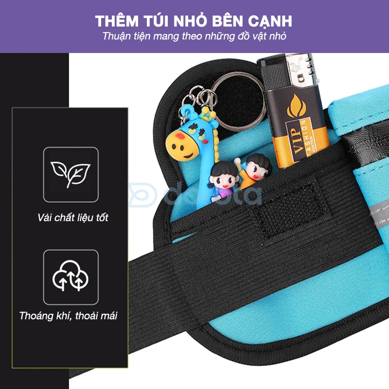 Ảnh Túi chạy bộ nam nữ chống nước đeo bụng đựng điện thoại, chai nước có thêm lỗ luồn tai nghe và cái chìa khoá TDH 3