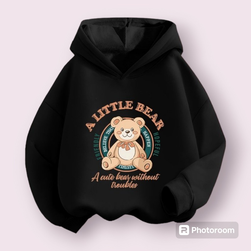 Áo hoodie trẻ em hình Gấu A LITTLE BEAR chất vải nỉ coton siêu ấm KIỂU CÁCH  hàn quốc từ 10-60kg (M 157)
