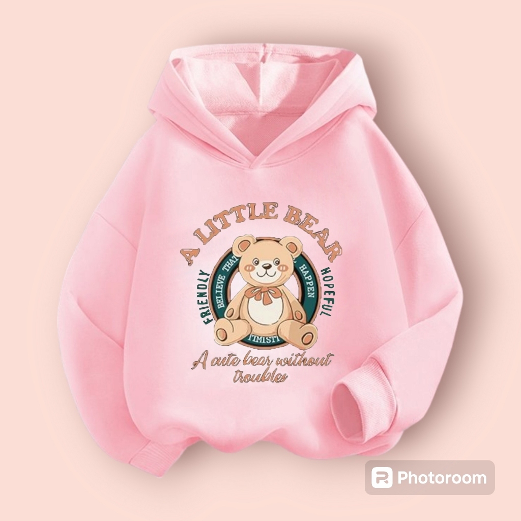Áo hoodie trẻ em hình Gấu A LITTLE BEAR chất vải nỉ coton siêu ấm KIỂU CÁCH  hàn quốc từ 10-60kg (M 157)