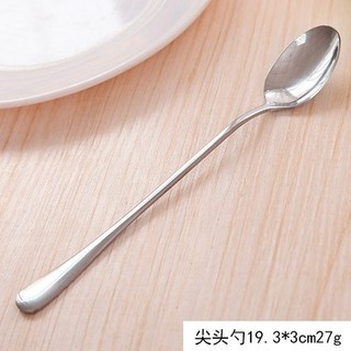 ( Đá r ) Muỗng pha trà uống cà phê cán dài inox sáng bóng 2 kích thước 19,5 cm và 23,5 cm  loại tốt