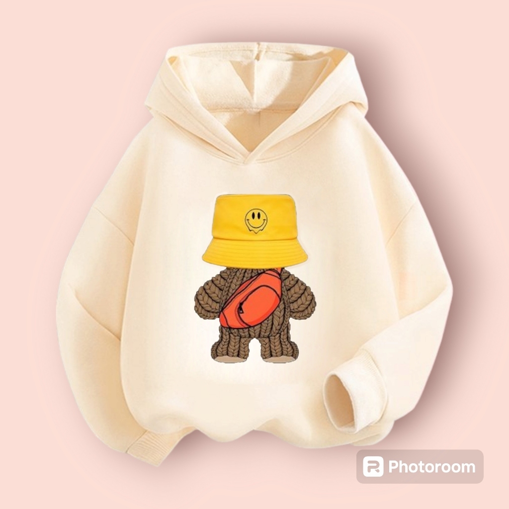 Áo hoodie trẻ em hình Gấu Túi Mũ chất vải nỉ coton siêu ấm cực đẹp fashion hàn quốc cho bé từ 10-60kg (M 82)