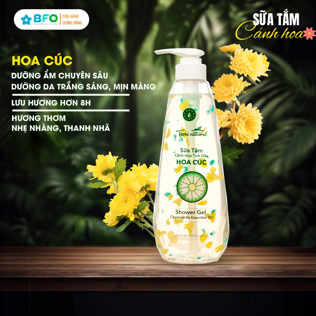 Ảnh Sữa Tắm Nước Hoa Dưỡng Ẩm Tinh Dầu Hoa Hồng Hương Thảo Tami Natural 600ml 3