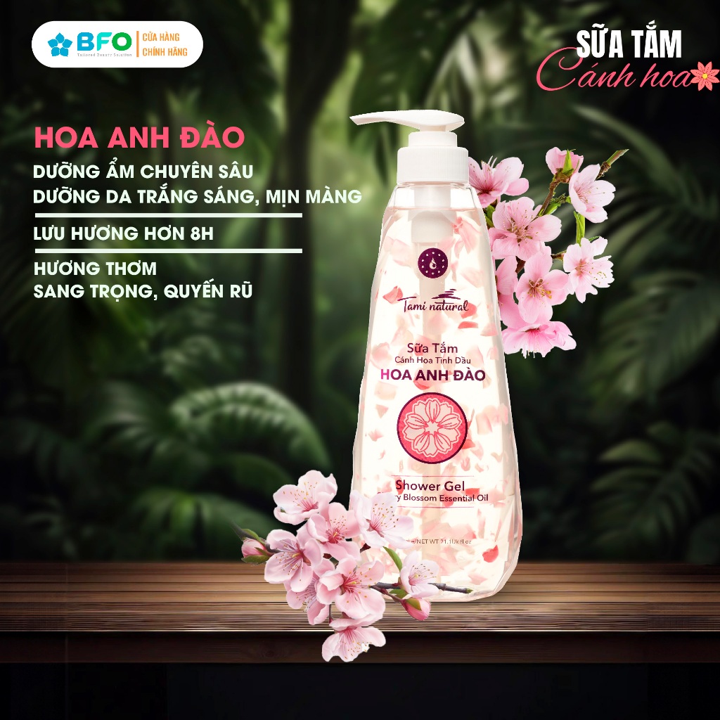Ảnh Sữa Tắm Nước Hoa Dưỡng Ẩm Tinh Dầu Hoa Hồng Hương Thảo Tami Natural 600ml 2