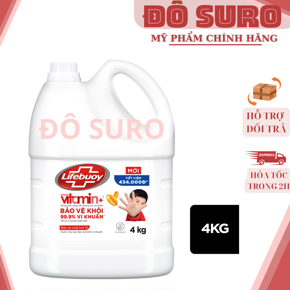 Nước Rửa Tay Lifebuoy Bảo Vệ Vượt Trội Can 4kg