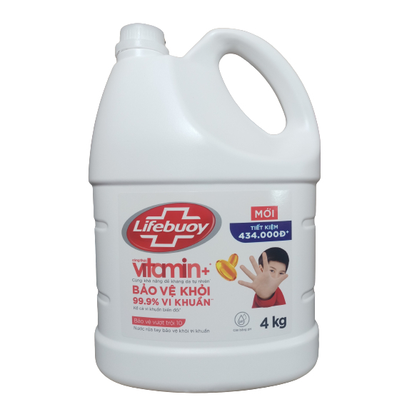 Nước Rửa Tay Lifebuoy Bảo Vệ Vượt Trội Can 4kg