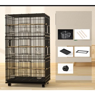 Lồng Chim Avi Cao Cấp Nhập Khẩu Size Lớn - Có Bánh Xe, Dễ Lắp Ghép, Thép Sơn Tĩnh Điện, Bền Đẹp