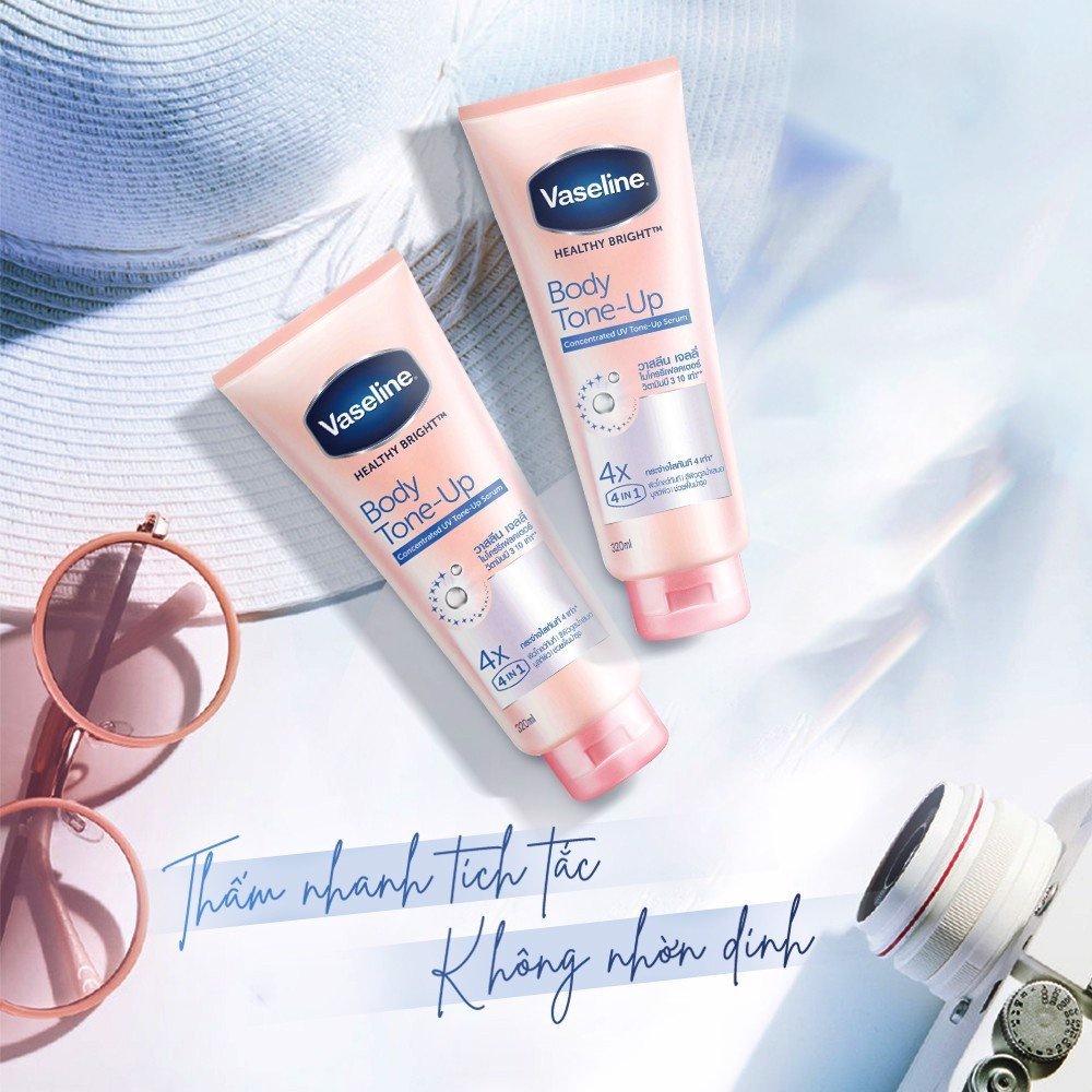 Dưỡng Thể Vaseline 4X Body Tone-Up Thái Lan 300ml (Chống Nắng Trắng Da Tức Thì Vaseline Healthy Bright Gluta-Hya 4X)