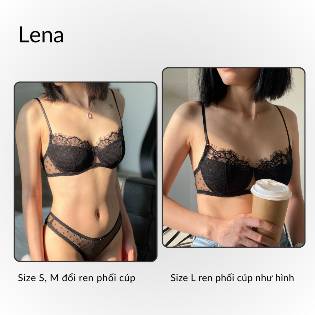 Bộ Đồ Lót Thiết Kế Lena Chất Liệu Chấm Bi Phối Ren Mặc Áo Hở Lưng (Hình Thật - Che Tên Sản Phẩm) | BigBuy360 - bigbuy360.vn
