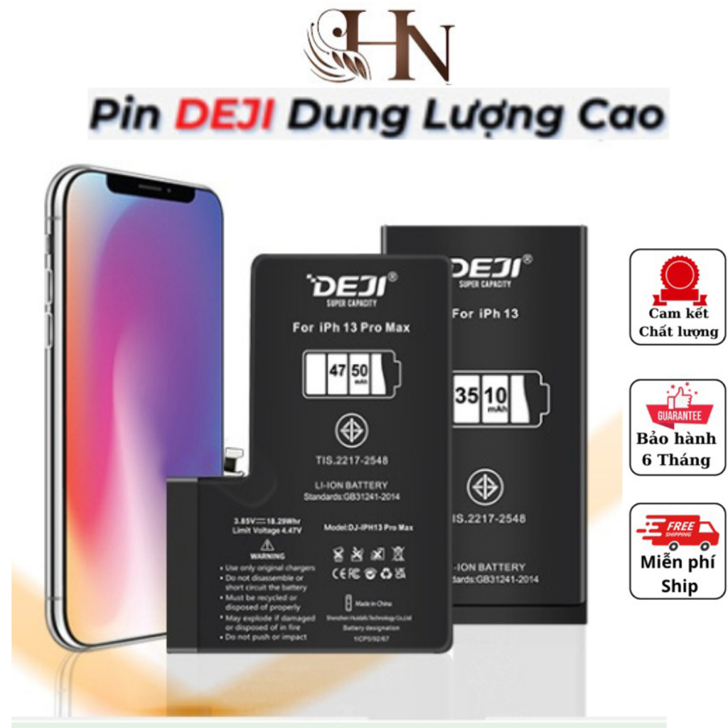 Pin DEJI dung lượng cao và chuẩn cho Ip 5/5s/6/6s/6P/6SP/7/7P/8/8P/X/Xs ...