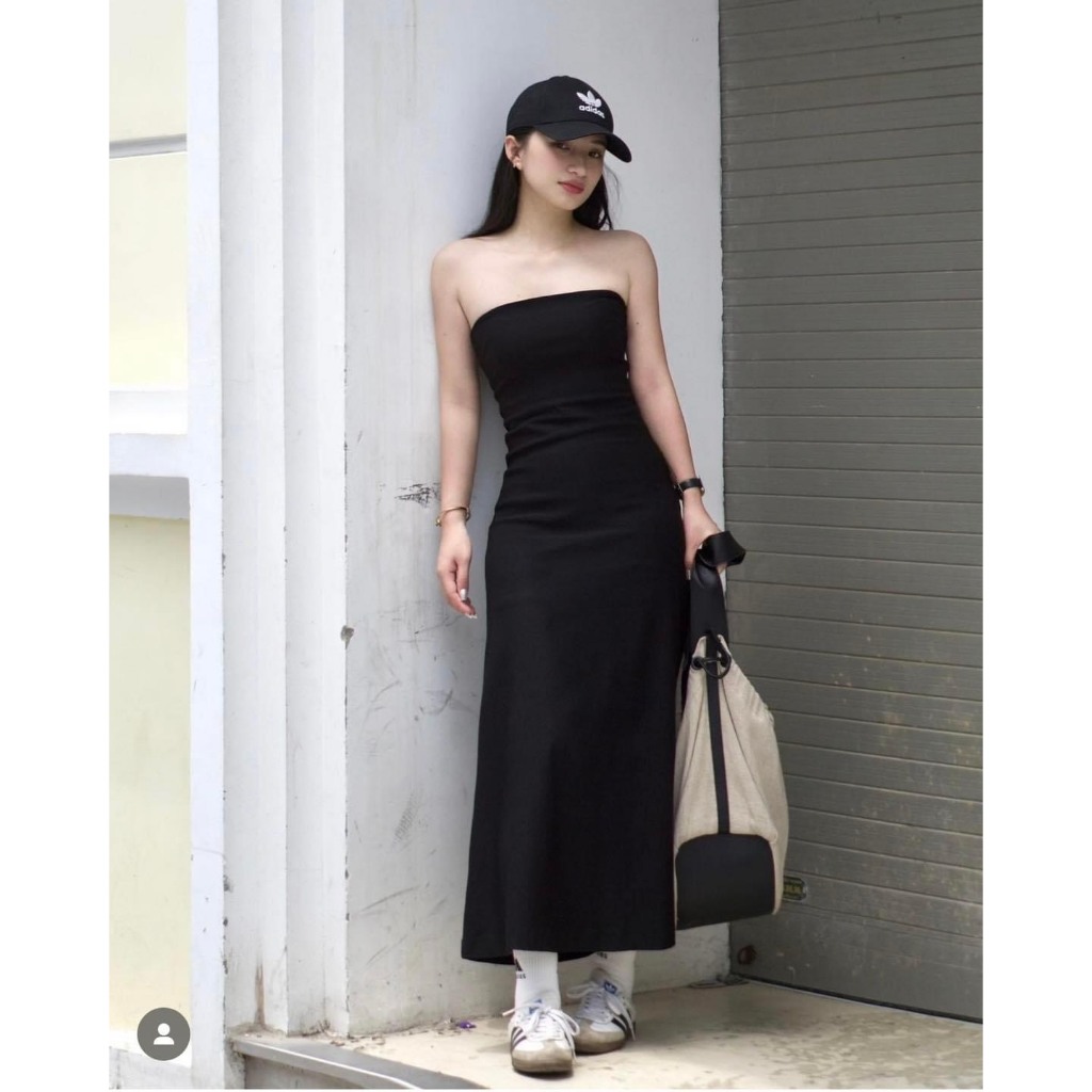 Váy Cúp Ngực Dáng Dài FLON DRESS, Đầm Ống Maxi Thun Dài Màu Trơn SAN Clothings - P42