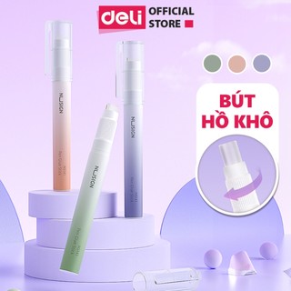 Hồ Keo Khô Dạng Bút Deli Màu Hồng/ Xanh/ Tím Keo Trong Suốt Màu Sắc Trang Nhã Keo Siêu Dính Nhanh Khô Thiết Kế Vặn