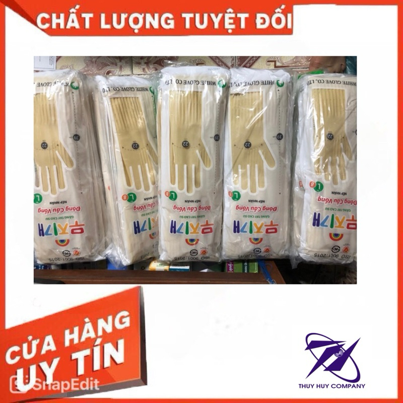 GĂNG TAY CAO SU CẦU VỒNG SIZE L . HÀNG CHÍNH HÃNG - VPP QUỐC HUY