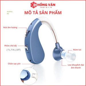 Máy trợ thính đeo vành tai VHP 1204 ( BẢO HÀNH 24 THÁNG ), tai nghe trợ thính không dây cho người già mã hóa âm thanh