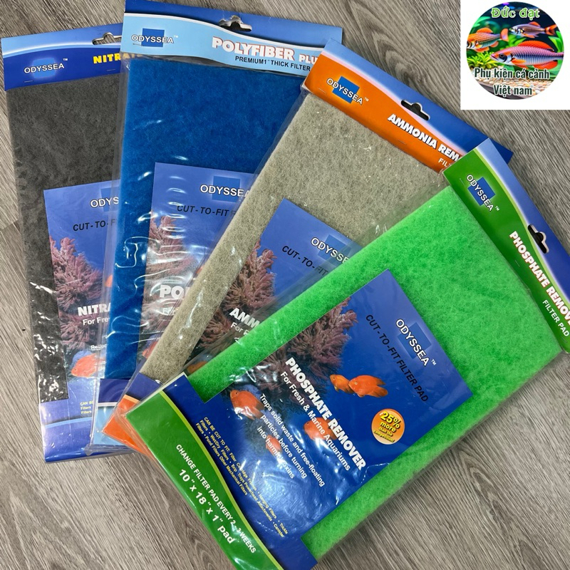 Bông Lọc Odyssea 45x25x2cm Cho Bể Cá Cảnh, Bể Thủy Sinh cao cấp, có 4 màu, 4 công dụng khác nhau