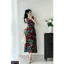 Đầm lụa satin sát nách kèm belt A771