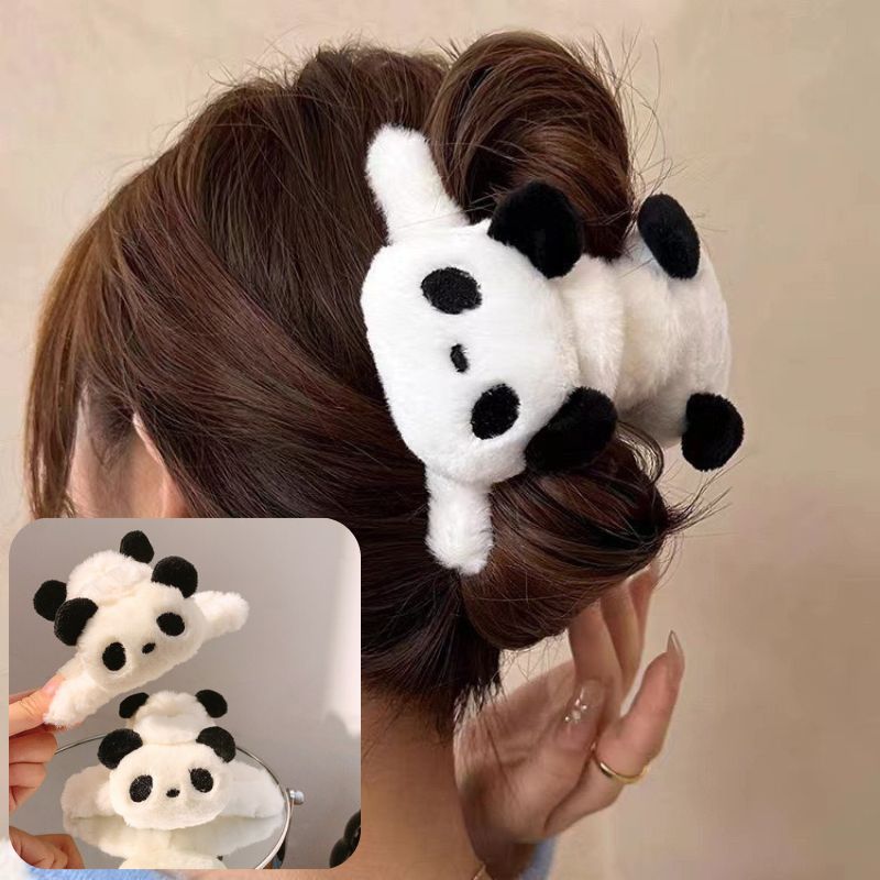 Kẹp Tóc Lông Nhung Gấu Trúc Panda/Cún Tai Dài Nhồi Bông Xinh Xắn Hàn Quốc Phụ Kiện Tóc Nữ Empoli