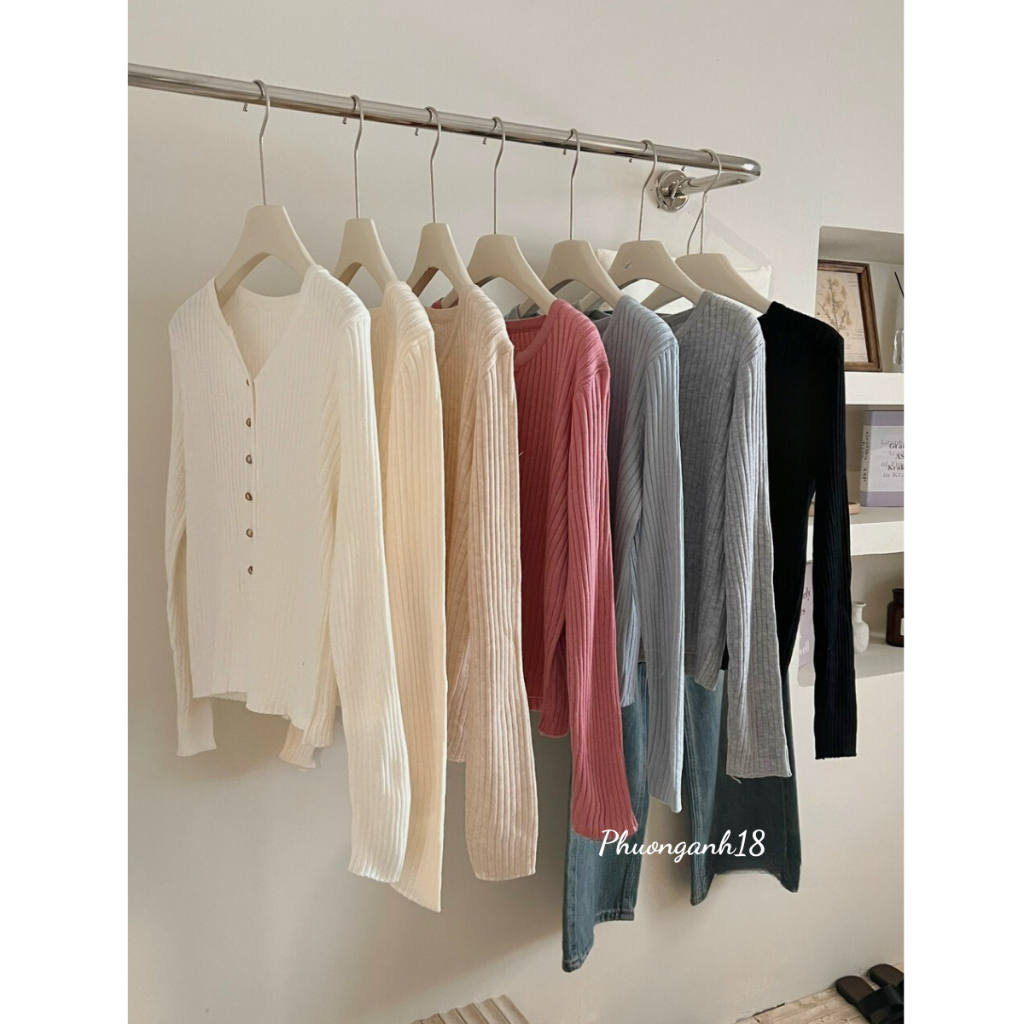 Áo khoác cardigan dệt kim cúc đồng tay dài 802