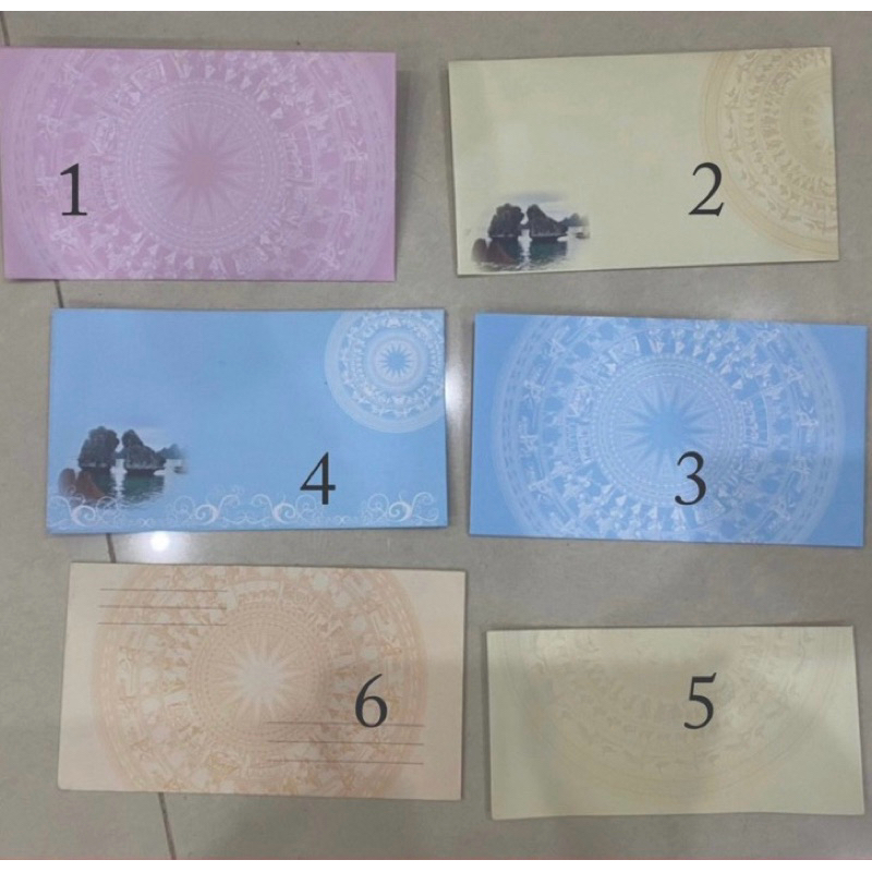 [SỈ] PHONG BÌ TRỐNG ĐỒNG KT9,5X18CM, TÚI 100 CÁI - VPP QUỐC HUY. CHÚ THÍCH MẪU