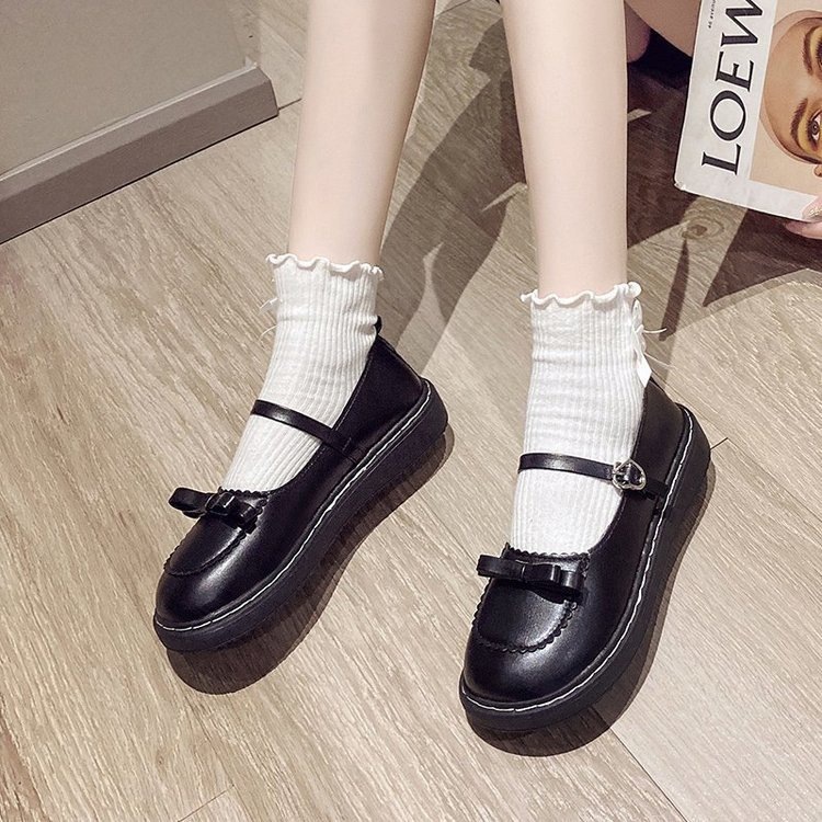 Giày Mary Jane Nữ Đính Nơ – Giày Tiểu Thư Hàn Quốc Quai Cài Dễ Phối